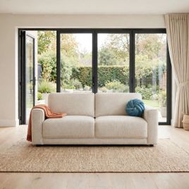 COMBE Fabric 2 Seater Fullback Sofa - Beige