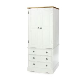 Corona 2 Door 3 Drawer Wardrobe - White