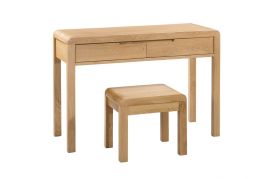 Curve 2 Drawer Dressing Table and Stool - Oak