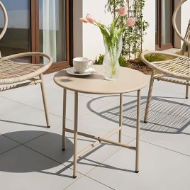 JARVELLE Metal Garden Table - Beige