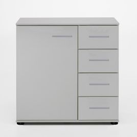 White Chest of Drawers - CROYDON I Medium Chest  4 Drawers