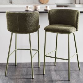 Set of 2 Bar Chairs MINA II Green