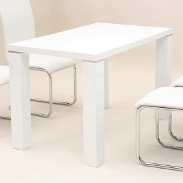 Lexington Elegance High Gloss White Dining Table - Sleek Rectangular Design