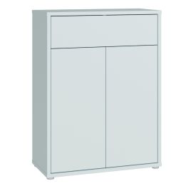 AVELINE Shoe Cabinet with 2 Doors and 1 Drawer Push to Open - Light Grey
