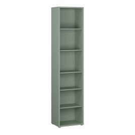AVELINE Tall Narrow Bookcase with 5 Shelves - Sage Green