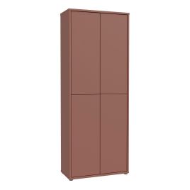 AVELINE Tall Storage Cabinet with 4 Push to Open Doors - Terracotta