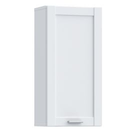 LOKARA Hanging Bathroom Storage Cabinet with 1 Door and Silver Handle - White