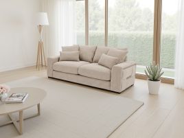 IVERNI Fabric 2 Seater Scatterback Sofa - Beige