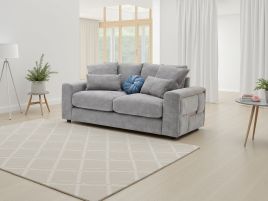 IVERNI Fabric 2 Seater Scatterback Sofa - Gery