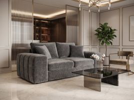 PENLEIGH Fabric 2 Seater Sofa - Grey