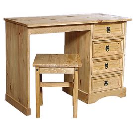 Dressing Table - WALTHAM 4 Drawer Dresser Black 48cm