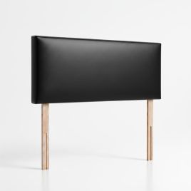 Chester Leather Effec High-Appeal Wooden Frame Headboard Double 4ft6 Bed - Black