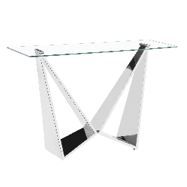 Stoke Silver Twin Tower Glass Console Table Unique Design Elegance