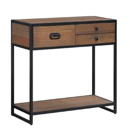 Hayley Reclaimed Wood Small Console Table with Storage Drawer