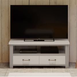Ronald Grey Range TV Unit Stand with 2 Drawer and Open Shelf