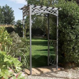 Heavy Duty Metal Frame Lattice Detailing ﻿Wrenbury Top Ach - Grey
