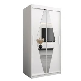 SPURDLE 2 Door Mirrored Sliding Wardrobe Black - 100cm