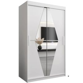 SPURDLE 2 Door Mirrored Sliding Wardrobe White - 120cm