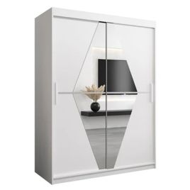 SPURDLE 2 Door Mirrored Sliding Wardrobe White - 150cm