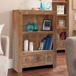 Delta Mango Wood Small Bookcase - Walnut