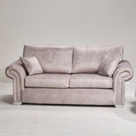 LYNDA Dapple Fabric 2 Seater Fullback Sofa - Silver