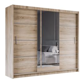 Broadland Sliding Door 250cm Mirror Wardrobe - Sonoma