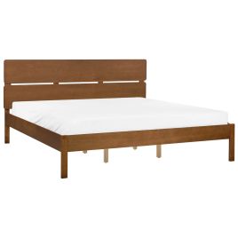 Wooden EU Super King Size Bed Dark Brown BOISSET
