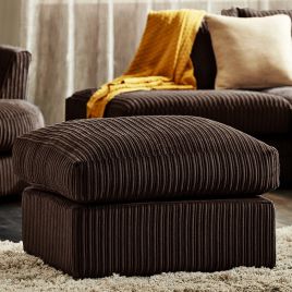 Desmond Jumbo Cord Upholstery Footstool - Brown