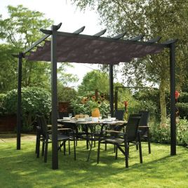 Free Standing Retractable Canopy - Grey