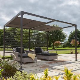 Alex 4×3 Free-Standing Canopy with Adjustable Sliding Panels - Grey Finish