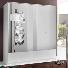 Inagu 4 Door Mirrored Wardrobe - White