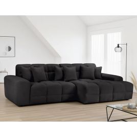 Corner Sofa - STACIE Corner Sofa Right Hand Black 298cm