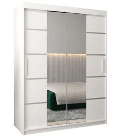 VICENZA II 2 Door Mirrored Sliding Wardrobe White - 150cm
