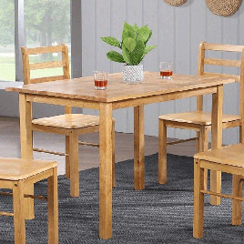 Classic Charm Arcadia Solid Rubberwood Medium Dining Table only in Natural Oak