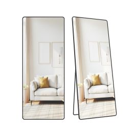 ROWANSHIRE Rectangle Full Length Mirror with Stand - Black, 60cm