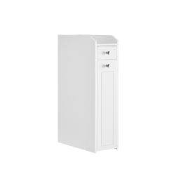 Bathroom Cabinet - VIVNOS Slim Bathroom Storage Unit with Shelves - White