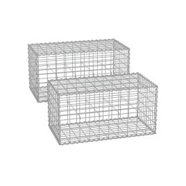 Gabion Cage - MARNIA Metal Stone Wall 100 x 50 x 50 cm - Silver