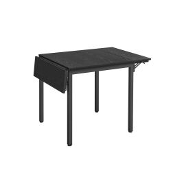 Dining Table - ORARO Folding Drop Leaf Dining Table - Ebony Black