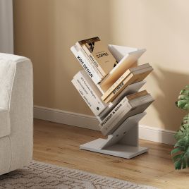 Bookshelf - VERRA 5 Tier Tree-Shaped Corner Shelf Space-Saving - Grey