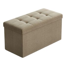 WINHAM Storage Ottoman End of Bed Bench - Light Beige