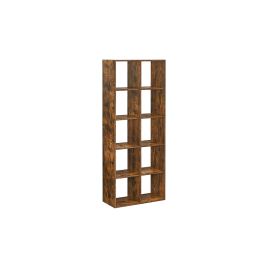 Bookcase - MONNOS 10-Cube Storage Unit Rustic Brown