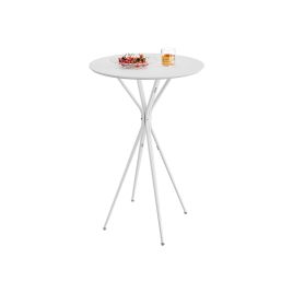 Cocktail Table - VELDA Round Table with White Finish - White