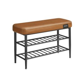 EKHO Collection - Shoe Bench Synthetic Leather Caramel Brown