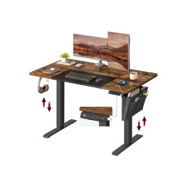 Standing Desk - MODNZA Electric Height Adjustable with Storage Pocket Rustic Brown - Rustic Brown