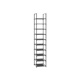 10-Tier Shoe Rack with Non-Woven Fabric Shelves