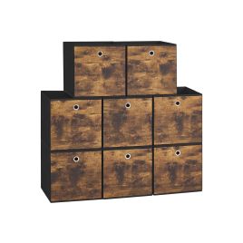 Storage Cubes - VELVA 8 Foldable Fabric Storage Cube - Rustic Brown