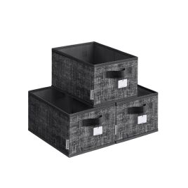 Storage Boxes - MONRO Collapsible Storage Boxes 15cm High - Black