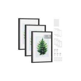 Photo Frames - VERRAH Set of 3 with Mat Ash - Black