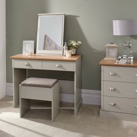 Kendal Dressing Table With Stool Grey