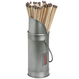 Match Holder With 60 Matches - Antique Pewter